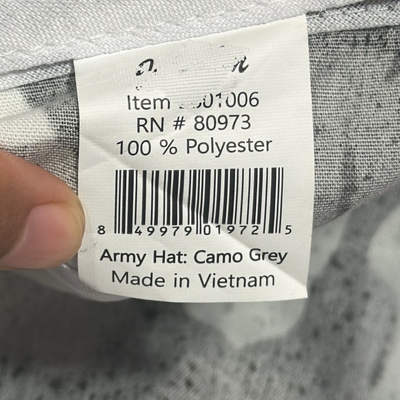 Gray Camo Army Hat 100% Polyester - Picture 4 of 5